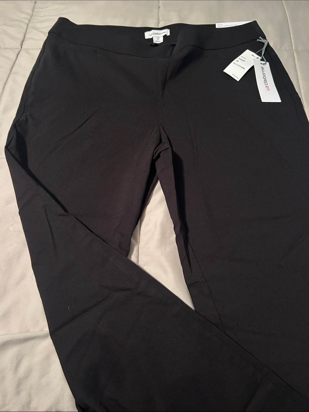 Liz Claiborne Black Straight-Leg Ponte Trousers